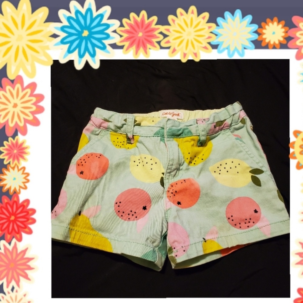 Cat & Jack Vivid Fruit Shorts XS 4 - 5T
